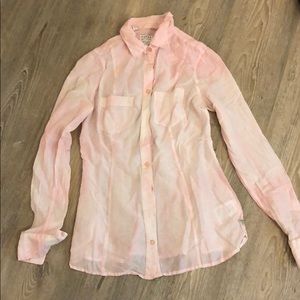 Pink button down by Guess